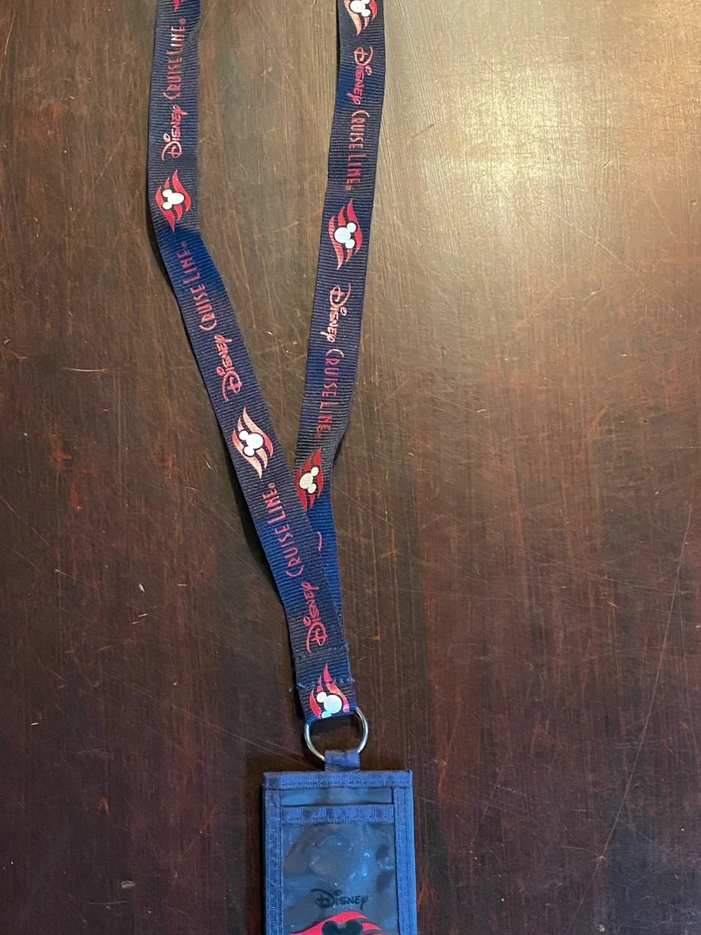 Rare Disney Cruise Line Mickey Mouse Wallet Badge Key Pass Holder Lanyard HTF